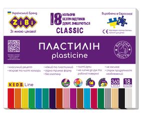 Plastiliin Zibi 1.ZB6235, 0.360 kg, 18 tk