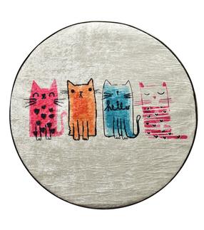 Vonios grindų kilimėlis Foutastic Baby Cats 359CHL4136, įvairių spalvų, 100 cm x 100 cm, Ø 100 cm