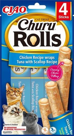 Kārumi kaķiem Ciao Churu Rolls Chicken & Tuna, vistas gaļa/tunzivis, 0.01 kg, 4 gab.