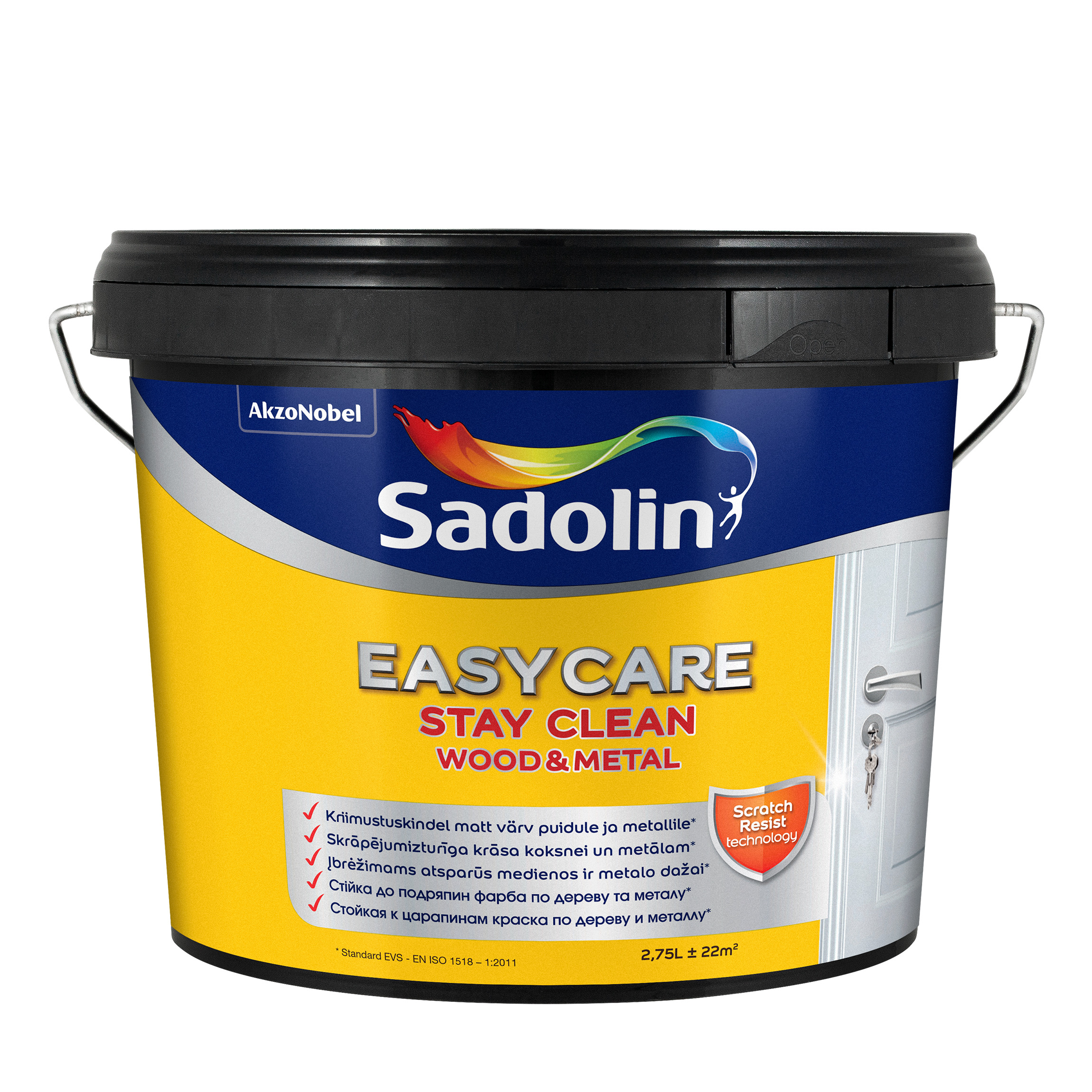 Emailvärv, akendele/ustele/mööbli jaoks Sadolin Easycare Wood & Metal, matt, 2.75 l, valge v.