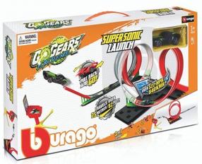 Autotrase Bburago GoGear Extreme SuperSonic Launch BB-18-30533, sarkana krās./zaļa krās./pelēka krās.