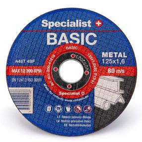Griešanas disks leņķa slīpmašīnām Specialist+ 250-41216, 125 mm x 1.6 mm x 22 mm
