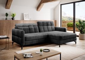 Kampinė sofa Lorelle Monolith 97, tamsiai pilka sp., dešininė, 160 x 225 cm x 105 cm