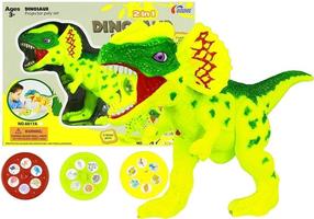Projektori, ar piederumiem, dinozaurs Lean Toys 2in1, zaļa krās.