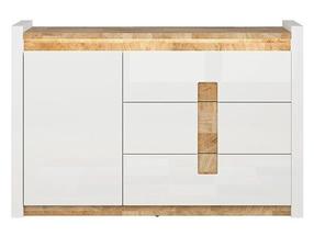 Komoda Alameda, ąžuolo sp./balta sp., 96.5 cm x 41 cm x 147 cm