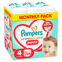 Sauskelnės-kelnaitės Pampers Premium Care Pants, 4 dydis, 9 - 15 kg, 124 vnt.