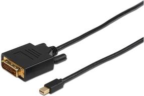 Laidas MicroConnect Mini DisplayPort to DVI-D MDPDVI2B Mini DisplayPort male, DVI-D male, 2 m, juoda sp.