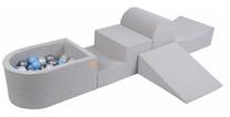 Aktyvumo centras Misioo Obstacle Course With Pool, 120 cm x 50 cm, 105 vnt, pilka sp.