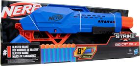 Rotaļu ierocis ar lodēm Hasbro Nerf Alpha Strike Big Cat DB-2 F2463 Zila krās.