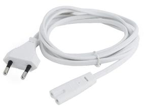 Провод Gembird Power Cord IEC320 C7 / Euro Plug Euro plug, IEC-320-C7, 1.8 м, белый цв.