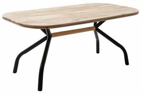 Valgomojo stalas MC Akcent Biran, ruda sp./juoda sp., 180 cm x 100 cm x 77 cm