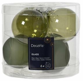 Eglutės žaisliukų rinkinys Homla Decoris 247655, žalias, 6 cm, stiklas, 6 vnt.