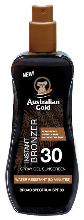 Izsmidzināms līdzeklis iedeguma kopšanai ķermenim Australian Gold Instant Bronzer SPF30, 100 ml