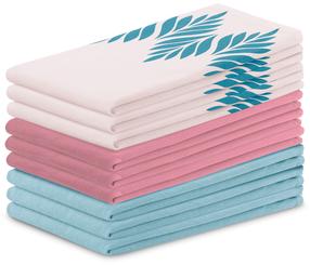 Köögirätikute komplekt Restilo Letty Mix Leaves, valge v./roosa v./heleroheline v., 70 cm x 50 cm, 9 tk