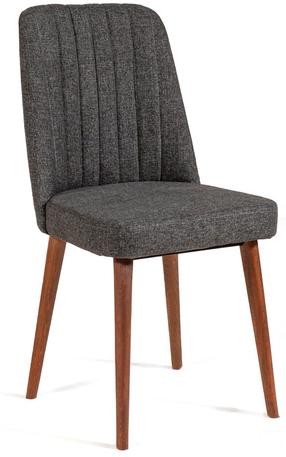 Valgomojo kėdė Kalune Design Vina 1053 869VEL5132, antracito sp./riešuto sp., 46 cm x 46 cm x 85 cm