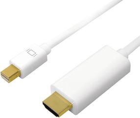 Провод Logilink Mini DisplayPort to HDMI HDMI, Displayport, 3 м, белый цв.