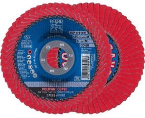Žiedlapinis šlifavimo diskas Pferd SGP Curve Steelox PFR 125mm CO60 M PFR, 125 mm x 22.23 mm