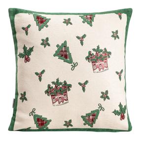 Kalėdinis dekoratyvinės pagalvėlės užvalkalas Homla Festara, raudona/žalia/rusva, 45 cm x 45 cm