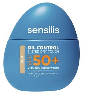 Priemonė įdegio priežiūrai veidui Sensilis Oil Control Dry Touch Tinted Light SPF50+, 40 ml