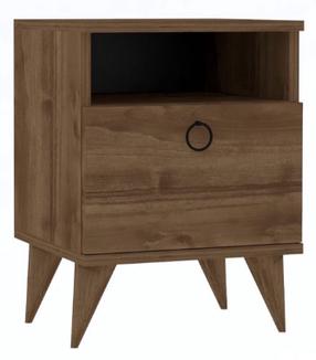 Naktinis staliukas Kalune Design Barlo Walnut, riešuto sp., 55 cm x 40 cm x 36.8 cm