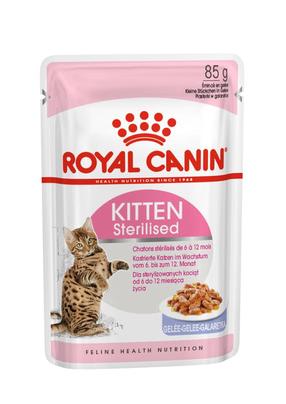 Šlapias kačių maistas Royal Canin FHN Kitten Sterilised In Jelly, 0.085 kg x 12 vnt.