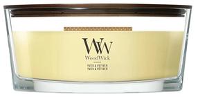 Свеча, ароматическая WoodWick Yuzu & Vetiver, 40 - 65 час, 453 г, желтый цв.