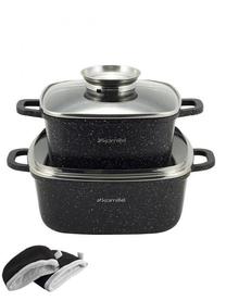 Puodų rinkinys Kamille Danga 4434, Ø24 cm, 4.4 l, juoda sp.