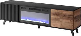 TV staliukas Random RTV-K, ąžuolo sp./juoda sp., 180 cm x 40 cm x 52 cm