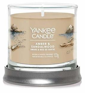 Žvakė, aromatinė Yankee Candle Signature Amber & Sandalwood, 20 - 30 h, 122 g, ruda sp.