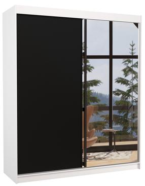 Skapis ADRK Viki 180, caurspīdīga krās./balta krās./melna krās., 58 cm x 180 cm x 215 cm, ar spoguli
