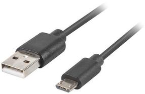 Vads Lanberg Micro-B to USB Type-A, USB 2.0 Type A/Micro USB 2.0 Type B, melna krās.