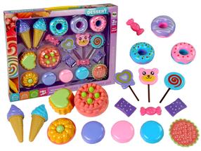 Žaisliniai virtuvės reikmenys, saldumynų rinkinys Lean Toys Sweet Dessert, įvairių spalvų