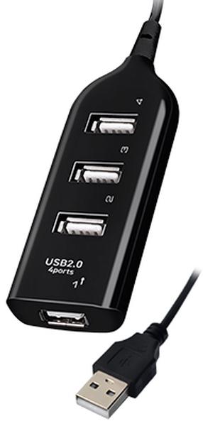 USB sadalītājs Vakoss 4 Ports USB 2.0 Hub TC-234UX USB 2.0, USB 2.0, melna krās.
