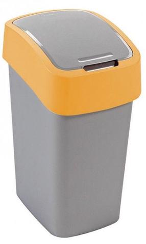 Šiukšliadėžė Curver FlipBin, sidabro sp./geltona sp., 50 l, 65.3 cm x 29.4 cm