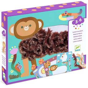Dekorēšanas komplekts, dzīvnieki Djeco Wool & Velcro, daudzkrāsaina