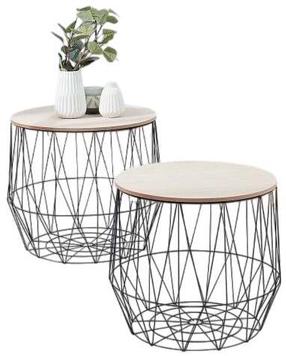 Журнальный столик King Home Caps Small, черный цв./коричневатый цв., 40 см x 40 см x 35 см