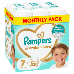 Autiņbiksītes Pampers Premium Care, 7 izmērs, 15 kg, 120 gab.