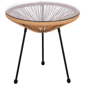 Lauko stalas Springos, skaidri sp./ruda sp./juoda sp., 50 cm x 550 cm x 49 cm