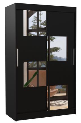 Skapis ADRK Lugano 120, melna krās., 58 cm x 120 cm x 200 cm, ar spoguli