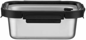 Konteiner toidu jaoks Maku 647561, 1.2 l, 21 cm x 16 cm, läbipaistev v./hõbe v./must v.