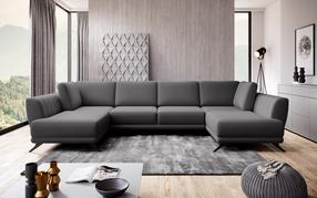 Kampinė sofa Larco Savoi 6, tamsiai pilka sp., 191 x 362 cm x 90 cm