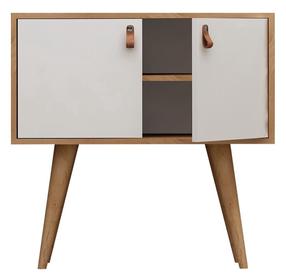 Konsolinis staliukas Kalune Design Rebecca, ąžuolo sp./balta sp., 40 cm x 80 cm x 80 cm