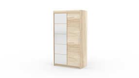 Riidekapp ADRK Esti 120, valge v./pruunikas v., 59 cm x 120 cm x 215 cm