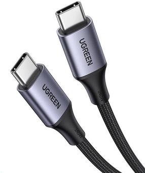 Laidas Ugreen Braided 240W 15311 USB-C male, USB-C male, 1 m, juoda sp./pilka sp.