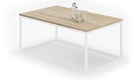 Kavos staliukas ADRK Narisa, balta sp./rusva sp., 60 cm x 100 cm x 43 cm