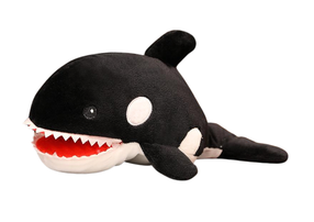 Плюшевая игрушка кит Lean Toys Orca, белый цв./черный цв., 10 см
