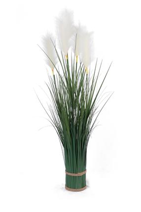 Mākslīgais augs, zāle Domoletti, balta krās./zaļa krās., 125 cm
