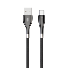 Kabelis Forever Sleek GSM171007 USB, USB Type C, 1 m, melna krās.
