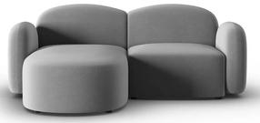 Kampinė sofa Micadoni Home Blair Velvet, šviesiai pilka sp., kairinė, 194 x 155 cm x 80 cm
