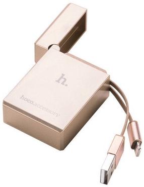 Vads Hoco, USB 2.0 Type A/Apple Lightning, zelta krās.
